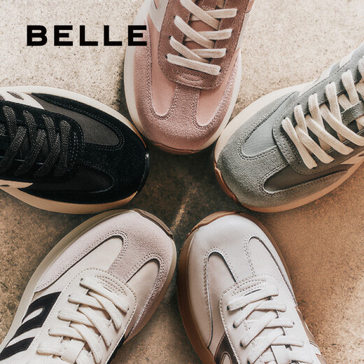 百丽（Belle）女鞋子厚底运动鞋新款休闲鞋跑道阿甘鞋3E829CM4 绿色 34