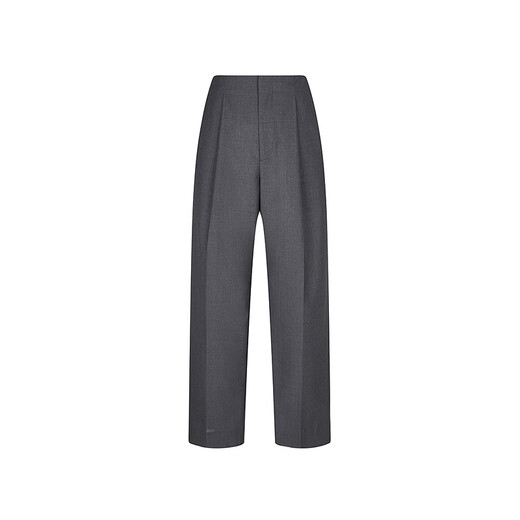 LESS [same style in the mall] 2025 summer new wool casual straight cutout pants for women 2P4E13660 011 carbon black L