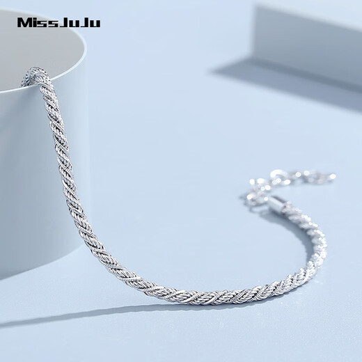 Miss JuJu pt950 platinum double chain wrap bracelet women's new platinum bracelet, weight 10.2-10.4g, length 16+3cm