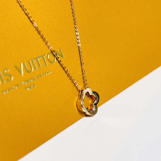 Chishe new product 18K diamond four-leaf clover chain Au750 rose gold lucky collarbone necklace girlfriend birthday gift 18K diamond four-leaf clover chain-K pieces