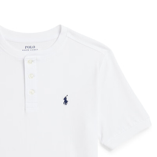 Polo Ralph Lauren Boys' Classic Jersey Cotton Short-Sleeved Henley RL43135 100-White S (7)