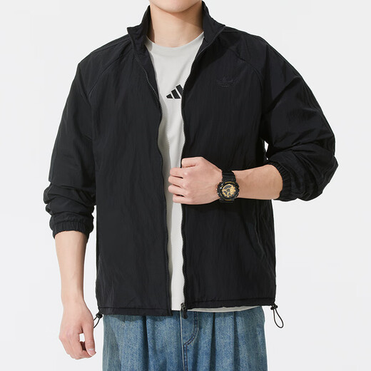 阿迪达斯 （adidas）三叶草男装上衣 25夏季新款舒适透气立领跑步运动服防风夹克外套 JC6221 3XL
