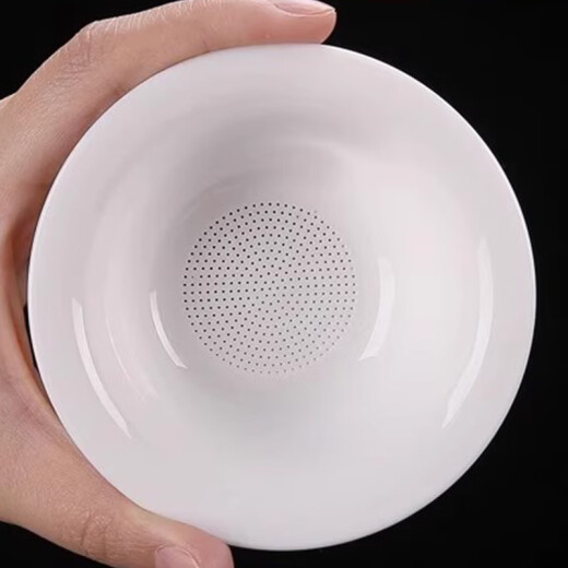 
Pangdonglai quality mutton fat jade white porcelain full-ceramic tea leak tea filter full-ceramic filter 679 holes