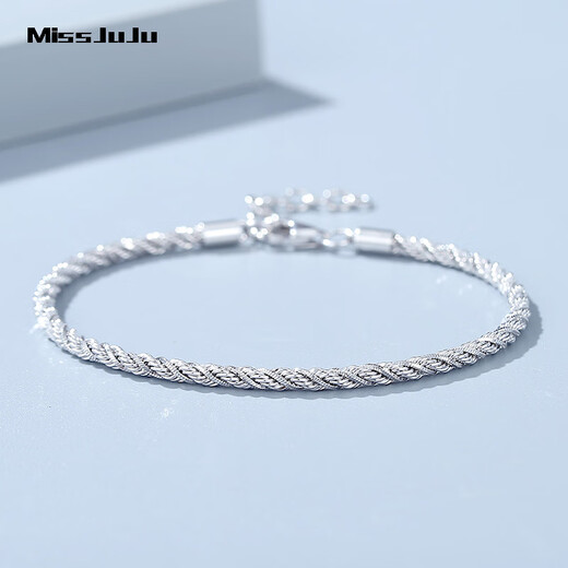 Miss JuJu pt950 platinum double chain wrap bracelet women's new platinum bracelet, weight 10.2-10.4g, length 16+3cm