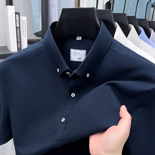 
Classic Car (LAOYECHE) Pure Cotton Short Sleeve Shirt Professional 2025 Summer Casual Solid Color Shirt Men's Business Formal Half Sleeve Top AN15260 Gray 2XL