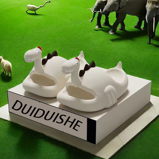 Chaomengcheng 1000+ people sold a single dinosaur slippers in one week in Chaomeng City. Cartoon boy girl baby summer home indoor bathing protection. Newly upgraded green chao soft dinosaur 24-25 inner length 160