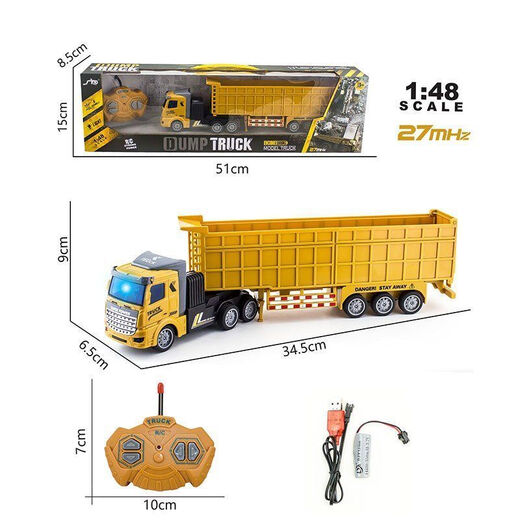 
Remote control engineering dump truck container transport trailer heavy oil tank truck children boy electric toy remote control flat-head dump truck [35 cm] Total one electricity [approximately 30-40 minutes]