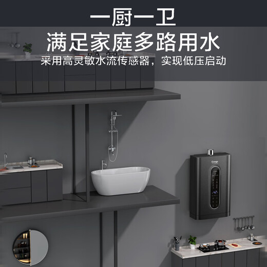 ICongo high-end brand, free door-to-door installation, gas water heater for household balanced thermostatic bathroom, 12L 12L starry sky gray, bathroom-specific, precise constant temperature + air leakage protection, natural gas (12T)