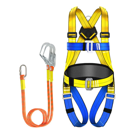 Jingte Jingcang Suda five-point safety belt, widened and thickened webbing, 2-meter double hook, safety rope, wear-resistant polyester electrician safety belt, full body safety belt