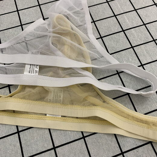 Transparent tight sexy breathable mesh ice silk underwear for men's thong, men's sexy T-shorts low, white XXL145-160