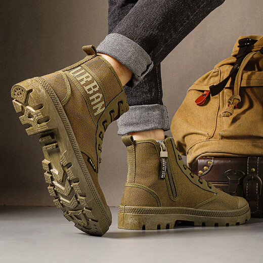 Tushilong 3522 Chaussures de protection du travail pour les hommes résistants à la semelle douce légère respirante et langue anti-odeurs de chaussures simples intégrées extérieurs randonnées hautes chaussures libératrices noir 39