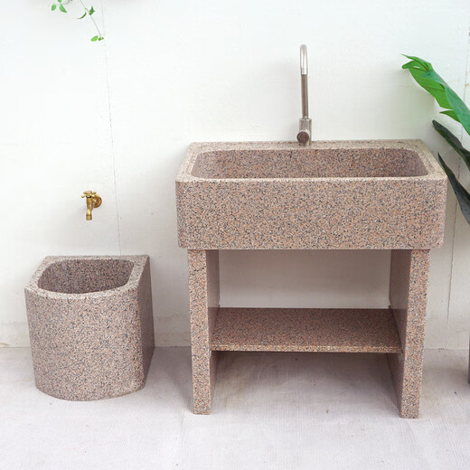 South Sandwich outdoor washbasin courtyard open-air marble balcony outdoor courtyard garden washbasin wash menu basin outdoor 60CM empty pool cabinet door