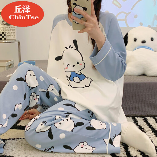 ChiuTse库洛米睡衣女春秋长袖初中高中学生可爱卡通三丽鸥女孩家居服秋季 BJR-15125 M