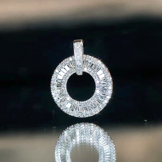 Hunter Ferris wheel round necklace 18k gold inlaid stone clavicle chain full neck real stone pendant for women single pendant (50 points) 45cm