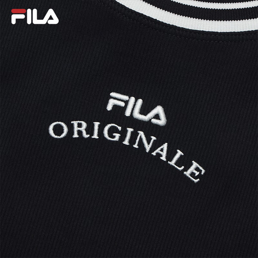 FILA 杨幂同款|斐乐官方女装针织背心2025夏新款时尚简约休闲修身内搭 正黑色-BK S 160/80A/S