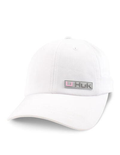 HUK Women's Standard Trucker Hat, Anti-Glare Snap Back Fishing Hat, White White One Size
