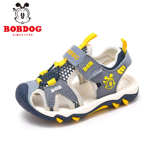 BOBDOG children's shoes baby functional sandals 2025 new summer children's non-slip soft sole toe toddler shoes summer boys' shoes Azure/Navy Blue 1102123045 24 Shoe inner length 150mm