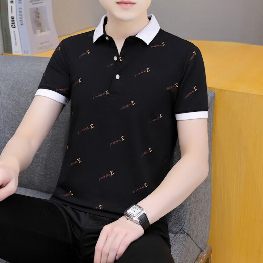 男士短袖T恤男珠地棉翻领半袖POLO衫有领男装体恤打 TB-QY679白色 L 【建议110-130斤】