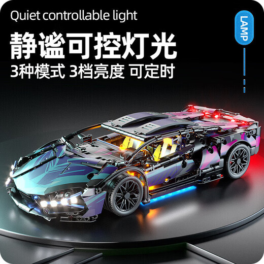 LEGO bricks Cyberpunk 911 Rambo Star Gini Sports Car Children's Toy Remote Control Car Model Gift Cyber Star Rambo-Static Version 1314 Particles