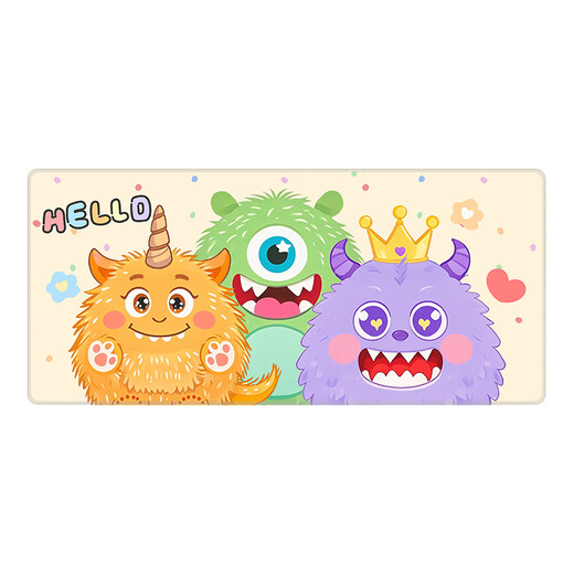 Fun Cartoon süße kleine Monster-Maus-Kissen Super Large Girl Office Desk Pad Schreibtisch Computer Keyboard Pad Mauskissen können einfache, vielseitige, hochwertige, verdickte Schließkante 14380 Hallo 1000mm*500 mm*5mm