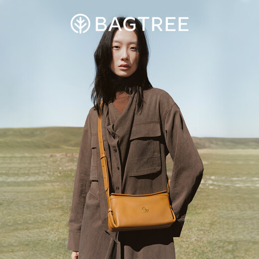 BAGTREE【明星同款】包包树奶盒包植鞣牛皮新款轻奢品牌单肩斜挎Hobo女包 皎月白-小号【双磁吸款】 高级小众