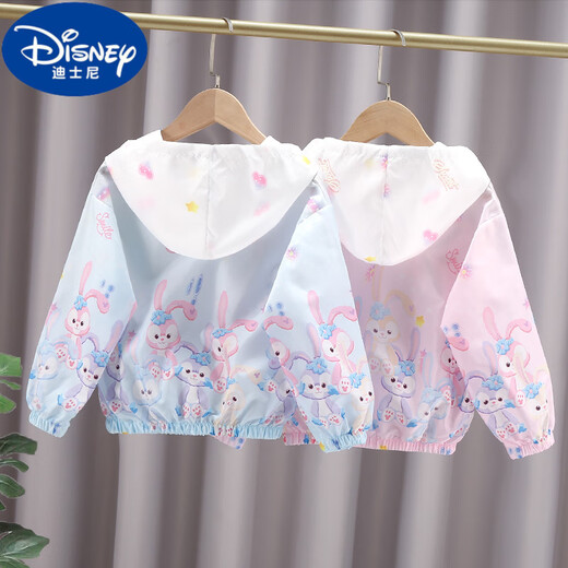 Disney Girls Star Dailu Sun Protection Clothing Thin Summer 2025 New Style Children's Air Conditioning Shirt Jacket Children's Sun Protection Clothing Pink Rabbit Sun Protection Clothing Single Layer 110 Recommended Height 100cm
