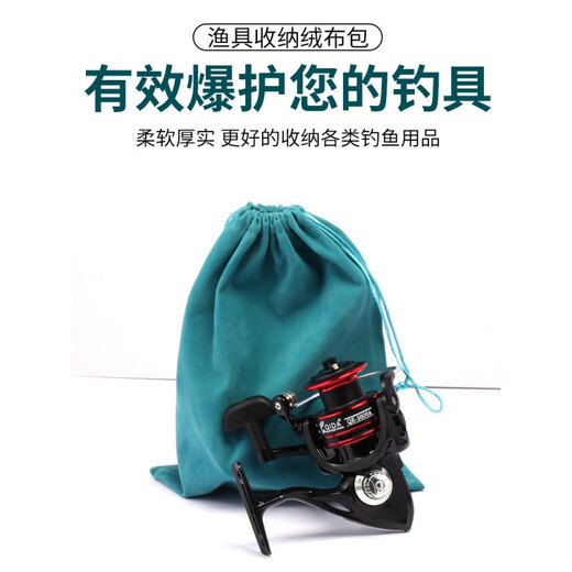 Ichthyosaurus God of War Universal Fishing Reel Bag Luya Water Drop Spinning Wheel Drum Raft Fishing Reel Bag Special Protection Bag Fishing Gear Small Accessories Storage Box Fishing Gear Storage Bag (Black) Medium Size (17X23cm)