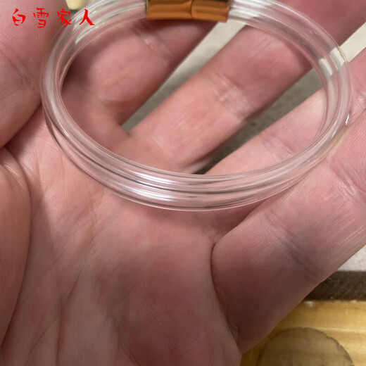 Bai Xue family's double circle openable cinnabar filling bracelet, transparent hose bracelet, a safe and prosperous year, double circle 4mm transparent semi-finished product, free spare glue, 60-62 circle mouth