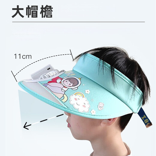 
European children's hat boys and girls sun hat charging with fan outdoor children's large brim empty top hat B2185 pink rabbit