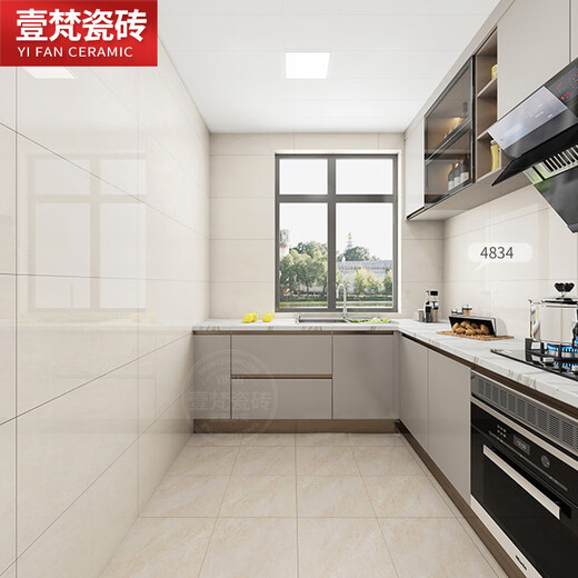 奶油白广东通体大理石卫生间瓷砖400x800墙砖亮光内墙厨房厕所 4840 400x800mm