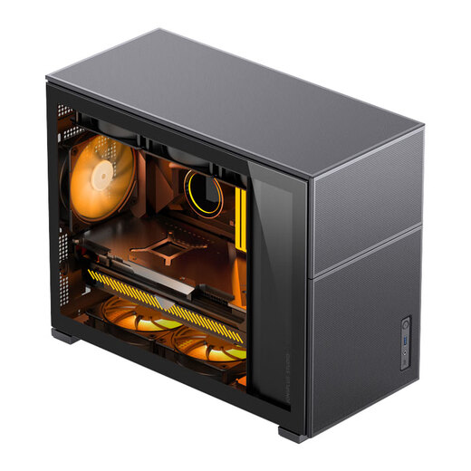 JONSBO D31 computer case Pinecone D41 main case MATX glass side transparent desktop 360 water-cooled secondary screen small case MESH compact ATX with screen type-c D31 MESH version mesh black MATX motherboard