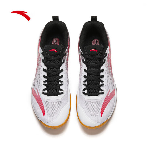 ANTA (ANTA) Aurora Table Tennis Shoes丨Sports Shoes Men's Shoes 2025 Summer Badminton Shoes Training Shoes 112524461 Pure White/Classic Red/Basic Black-2 41