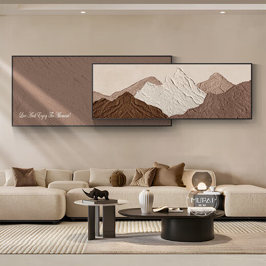 Sofa back has a backing background with a backing background with a backing living room decoration paintings, light luxury sofa background wall hanging paintings 2024 Rizhao Jinshan B style 33*80+26*80=overlapping total length 12035mm aluminum