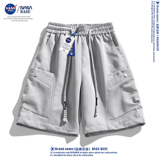 Base de la NASA Japonés Retro Retro Policita Shorts Shorts Hombres de verano