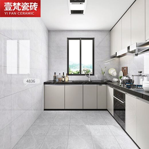 奶油白广东通体大理石卫生间瓷砖400x800墙砖亮光内墙厨房厕所 4840 400x800mm