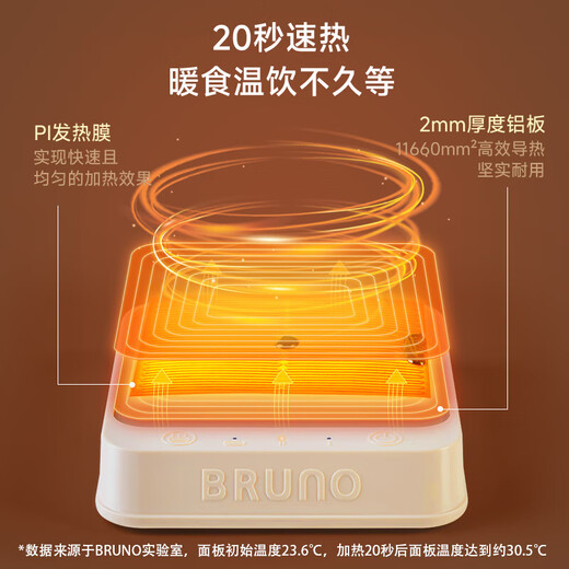 BRUNO Heating Coaster Constant Temperature Coaster Hot Milk Constant Temperature Heater Milk Warmer Insulation Base Office Health Pot Tea Coaster Gift Classic White BXM201
