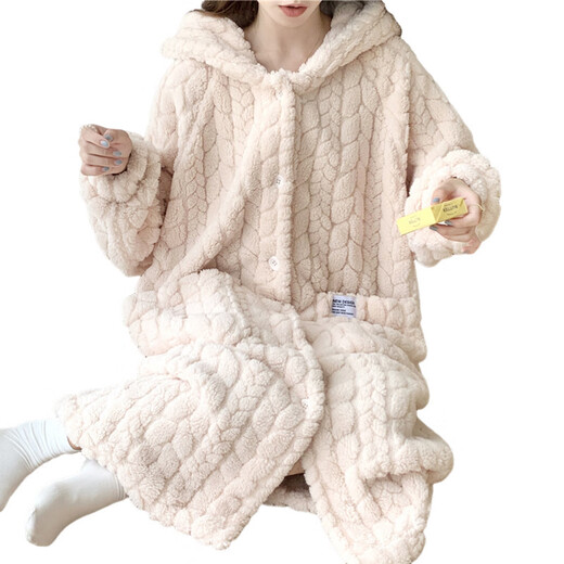 FHHUABD CORAL VELVET NACHKEHÄNE FÜR Women Frühling und Herbst 2024 Neues niedliches, verdicktes Flanell-Hauskleidung Pyjamas für Frauen Herbst und Winter 761# M Frauen (empfohlene Höhe 155-160 cm, Gewicht 9