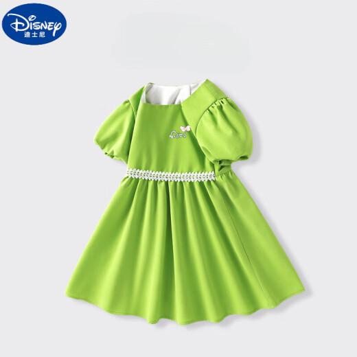 迪士尼（Disney）女童连衣裙夏季儿童方领泡泡袖A字裙2025新儿童节礼物 GBD13897X绿 110 cm身高100-110cm年龄4-5岁