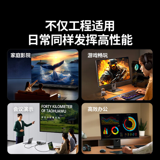 绿联 HDMI线工程级 4K数字高清线3D视频线 8米 笔记本电脑机顶盒连接电视投影仪显示器数据连接线10178