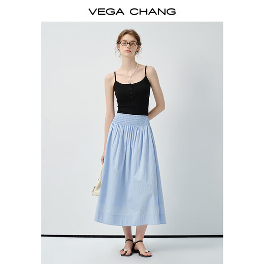 VEGA CHANGVEGACHANG吊带背心女2025新款夏季简约休闲百搭带胸垫针织小吊带 钢琴白 第二批 M