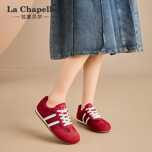 LA CHAPELLE SAPOS DE MUJERES 25 AÑOS Nuevos zapatos para mujeres Mesh Saquetas transpirables zapatos Versátiles Versátiles de entrenamiento Shouts sin pies malolientes zapatos de mujer livianos rojos xxe6628-2 36