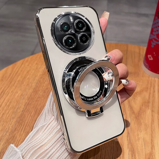 福顺奢适用真我gt5pro手机壳realmeGT5por透明保护硅胶套RMX3888全包防摔oppogt超薄oppo男女高级感 【玫瑰金】透明电镀*CD纹支架 realme 真我 GT5 Pro