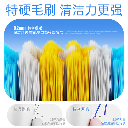 RRQ Extra Hard High-end Adult Toothbrush Men's Special Toothbrush Powerfully Removes Tooth Stains Tobacco Stains Tea Stains Whitens Teeth - 4 Pack