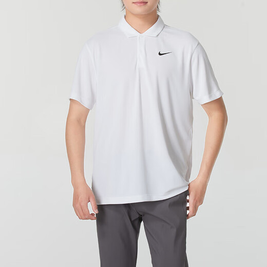 耐克（NIKE）速干polo衫翻领短袖男夏季新款运动T恤网球上衣官方正品 白色FN3895-100 S