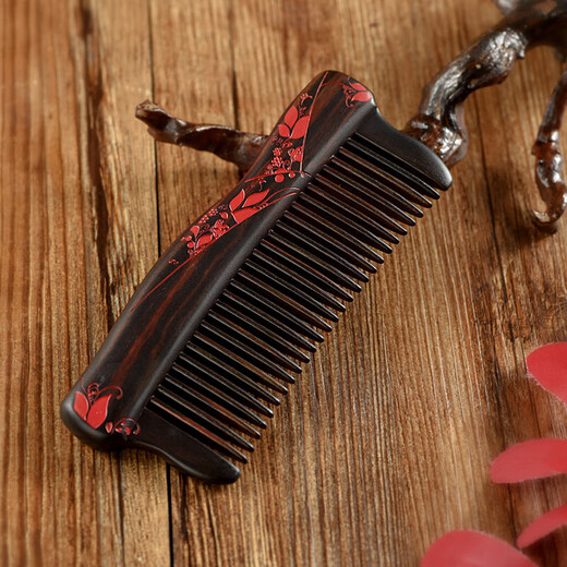 Boîte-cadeau de charpentier bronzé, peigne incrustée en bois d'ébène, SN3519 Soins capillaires et peigne de massage SN3519 Couleur de journal