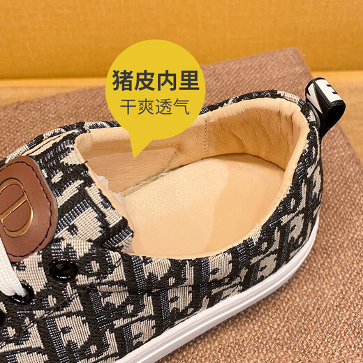 OLJ men's shoes 2025 summer new trendy brand canvas shoes lightweight soft-soled printed men's shoes breathable and versatile casual shoes men's gray (leather shoes size is one size larger) 38