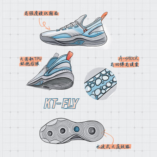 ANTA|KT-FLY|Thompson basketball shoes men's mesh low-top professional outfield practical shoes men's sports shoes