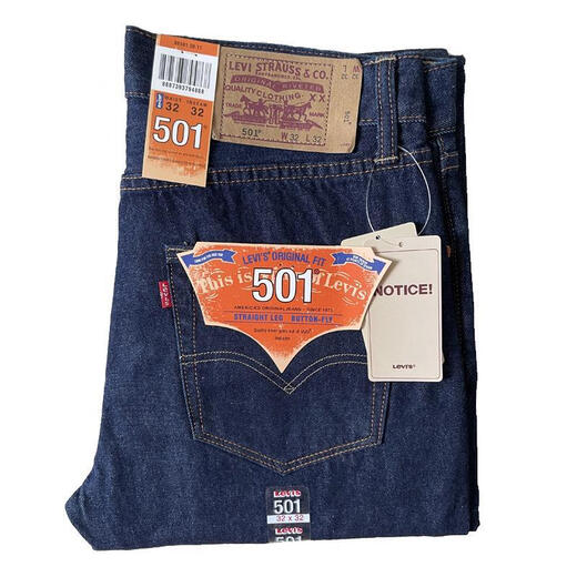 2025 Neue Levivis Herren Jeans Herren 501 Loose gerade junge mittlere Taillenknopf Echthosen, wie in der Bildfarbe 6218# 28 gezeigt