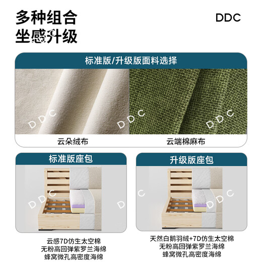 ddc大白布艺沙发奶油风云朵沙发直排3.0M 9224y-16