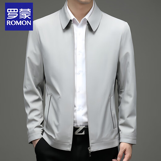 Romon Executive Jacket Men's 2025 Spring Lapel Business Casual Versatile Daddy Jacket Men's Clothing Navy Blue XL (Suggested 145-165Jin[Jin equals 0.5 kg])